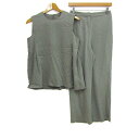 セオリーリュクス セットアップ 上下セット ストレッチ カットソー パンツ レディース 38/36サイズ グリーン系 theory luxe 【中古】