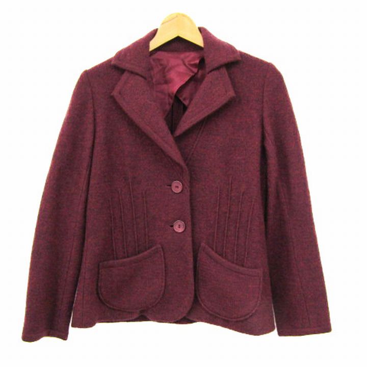 ロシャス テーラードジャケット アウター ウール 日本製 レディース 9サイズ レッド Rochas 【中古】