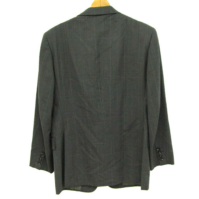 ジークフリート テーラードジャケット アウター チェック柄 ウール メンズ 94-82-175A6サイズ グレー SIEG FRIED 【中古】