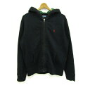 ポロバイラルフローレン パーカー トップス ジップアップ スウェット 裏起毛 メンズ Lサイズ 深緑 Polo by Ralph Lauren 【中古】