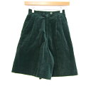 マンシングウェア ショートパンツ ボトムス キュロット コーデュロイ ゴルフウエア レディース 60サイズ グリーン Munsing wear 【中古】