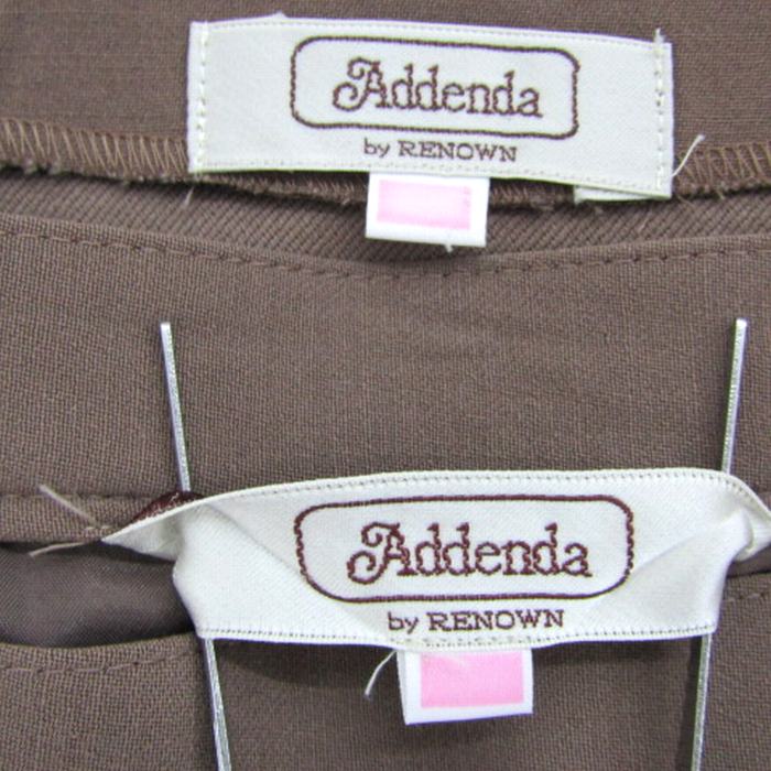 アデンダ セットアップ 上下セット ベスト スカート レディース フリーサイズ ブラウン系 Addenda by RENOWN 【中古】
