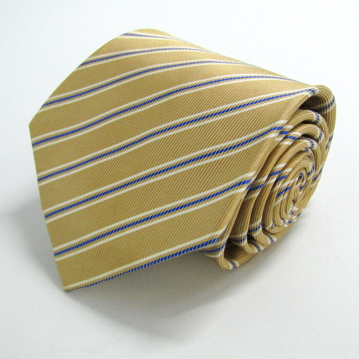 レミュー ブランド ネクタイ シルク ストライプ柄 ライン柄 PO メンズ イエロー LES MUES 【中古】
