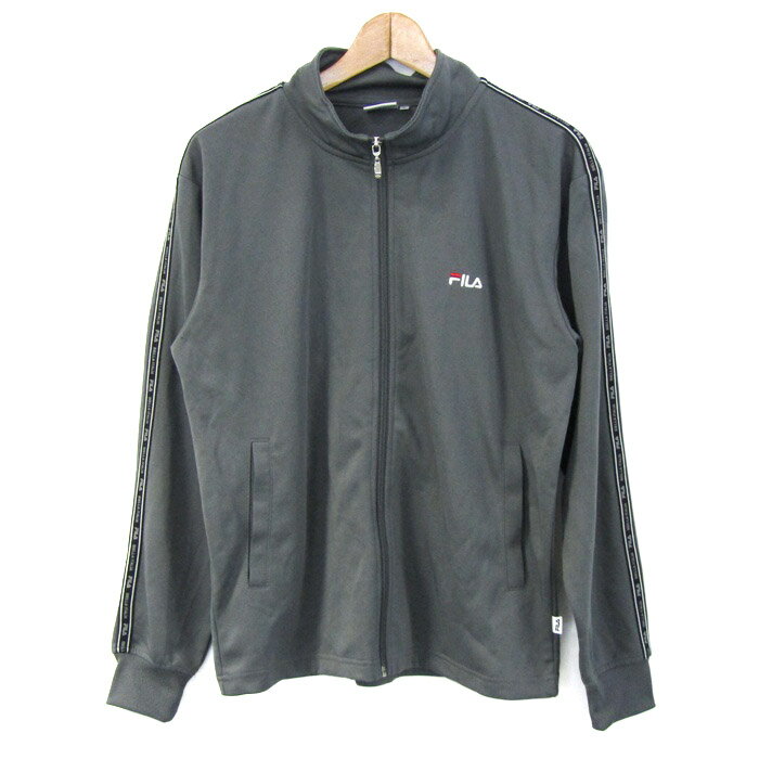 フィラ ジャージ ジャケット スポーツウエア モックネック アウター メンズ Mサイズ グレー系 FILA 【中古】