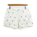 ポロラルフローレン ショートパンツ ボトムス ロゴグラム柄 レディース 4 160/72Aサイズ ホワイト POLO RALPH LAUREN 【中古】