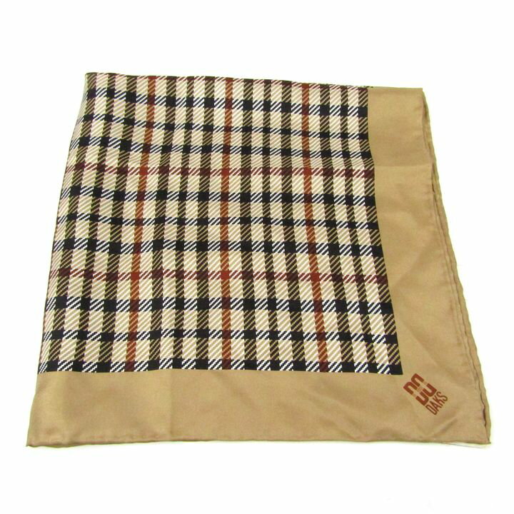 ダックス スカーフ チェック柄 シルク 小物 ブランド レディース ベージュ DAKS 【中古】