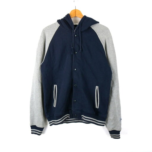 ビームス スタジャン スタジアムジャンパー コットン100% ブランド アウター メンズ Lサイズ ネイビー× グレー BEAMS 【中古】 ビームス スタジャン スタジアムジャンパー コットン100% ブランド アウター メンズ Lサイズ ネイビー× グレー BEAMS 【中古】