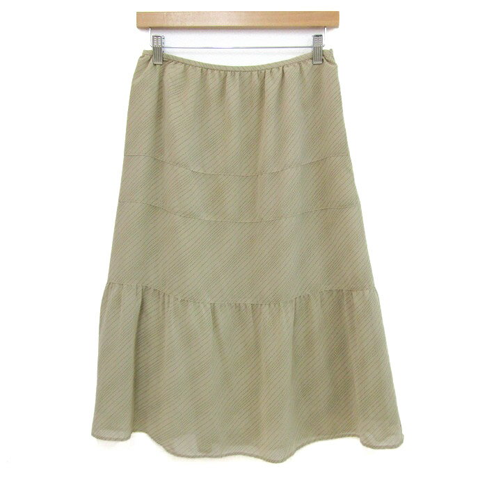 【全品39％OFFクーポン配布中】コムサイズム フレアスカート ティアードスカート ブランド ボトムス レディース Lサイズ ベージュ系 COMME CA ISM 【中古】