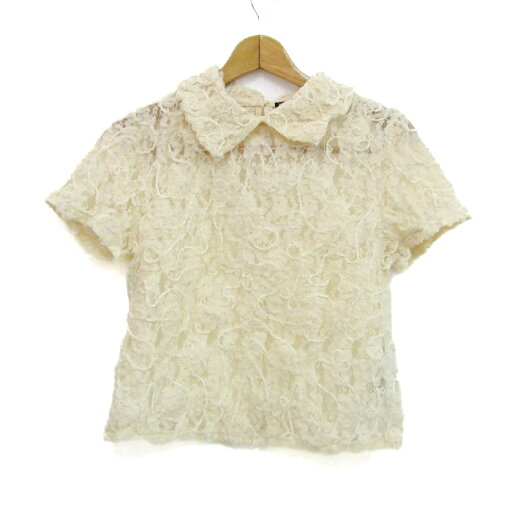 ザラ ブラウス シャツ 半袖 レース ブランド トップス レディース Mサイズ ベージュ系 ZARA 【中古】 ザラ ブラウス シャツ 半袖 レース ブランド トップス レディース Mサイズ ベージュ系 ZARA 【中古】