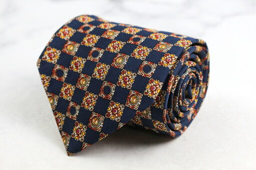 エスティーデュポン ブランド ネクタイ シルク チェック柄 総柄 PO メンズ ネイビー S.T. Dupont 【中古】 エスティーデュポン ブランド ネクタイ シルク チェック柄 総柄 PO メンズ ネイビー S.T. Dupont 【中古】
