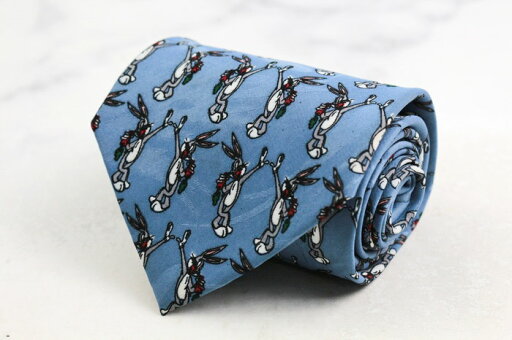 ルーニーテューンズ ブランド ネクタイ バッグスバニー 総柄 キャラクター柄 PO メンズ ブルー LOONEY TUNES 【中古】 ルーニーテューンズ ブランド ネクタイ バッグスバニー 総柄 キャラクター柄 PO メンズ ブルー LOONEY TUNES 【中古】