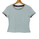 トラサルディ 半袖Tシャツ ボーダー トップス コットン100% レディース 42サイズ ブルー系 TRUSSARDI 【中古】(4)
