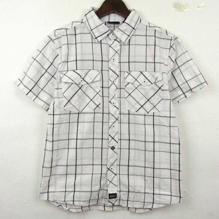 Short Sleeves - 【39％OFFクーポン配布中】【1000円ポッキリ送料無料】Dickies ディッキーズ 半袖シャツ チェック柄 トップス キッズ 男の子用 L(10-12)サイズ ホワイト系 【中古】