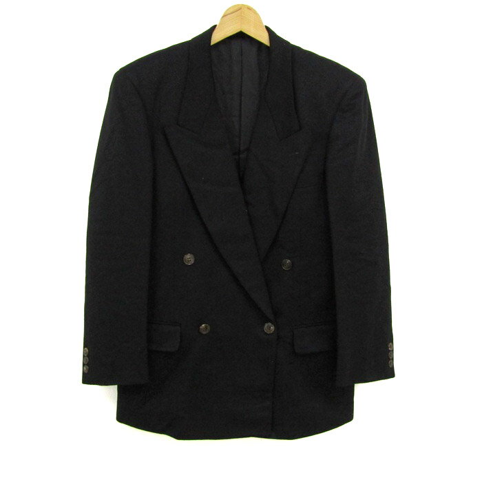 ダンテフィレンツェ テーラードジャケット アウター ダブルブレスト カシミヤ 日本製 メンズ Sサイズ ブラック Dante Firenze 【中古】