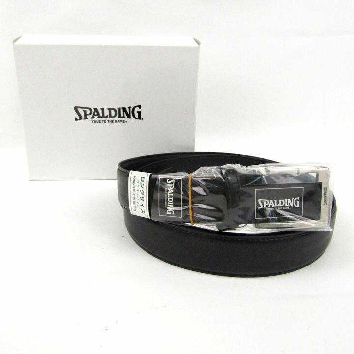 スポルディング ベルト 未使用 ロングサイズ 合皮 ブランド 小物 メンズ ブラック SPALDING 【中古】