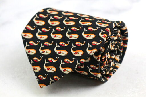 サルヴァトーレフェラガモ ブランド ネクタイ 総柄 クジラ シルク イタリア製 PO メンズ ブラック Salvatore Ferragamo 【中古】 サルヴァトーレフェラガモ ブランド ネクタイ 総柄 クジラ シルク イタリア製 PO メンズ ブラック Salvatore Ferragamo 【中古】