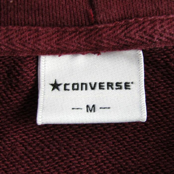 コンバース パーカー 長袖 スウェット スポーツウエア トップス メンズ Mサイズ ワインレッド CONVERSE 【中古】