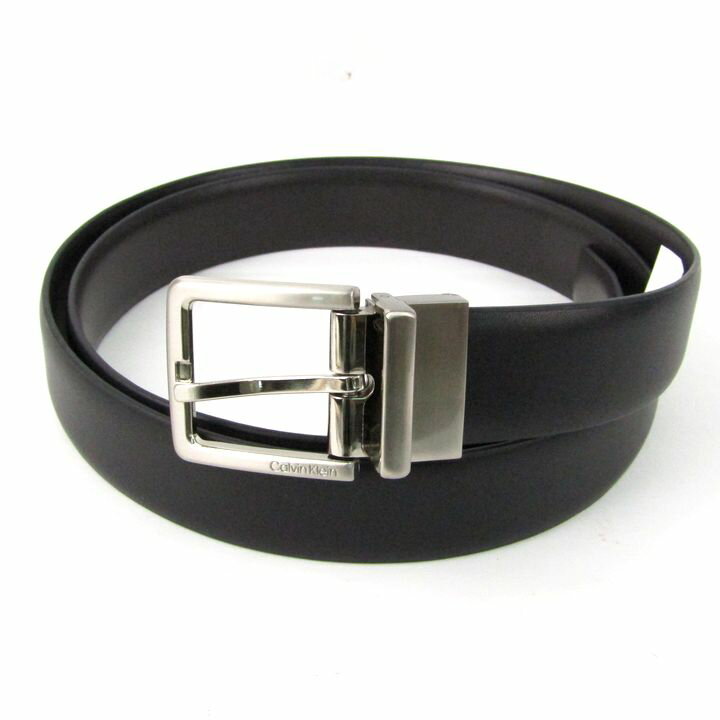 カルバンクライン ベルト レザー ブランド 小物 メンズ 44/110サイズ ブラック Calvin klein 【中古】