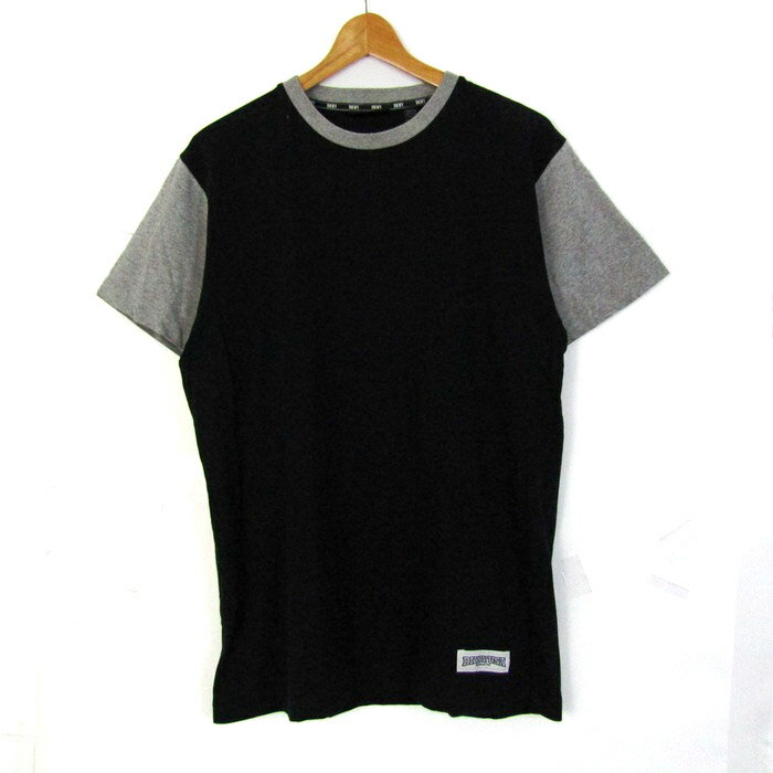 ダナキャランニューヨーク 半袖シャツ トップス コットン100% メンズ Mサイズ グレー系×ブラック系 DKNY DONNA KARAN NEW YORK 【中古】