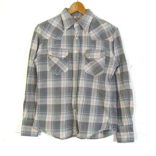 ラングラー ビームス 長袖シャツ チェック柄 トップス メンズ Sサイズ グレー系×ブラック系 Wrangler 【中古】 ラングラー ビームス 長袖シャツ チェック柄 トップス メンズ Sサイズ グレー系×ブラック系 Wrangler 【中古】