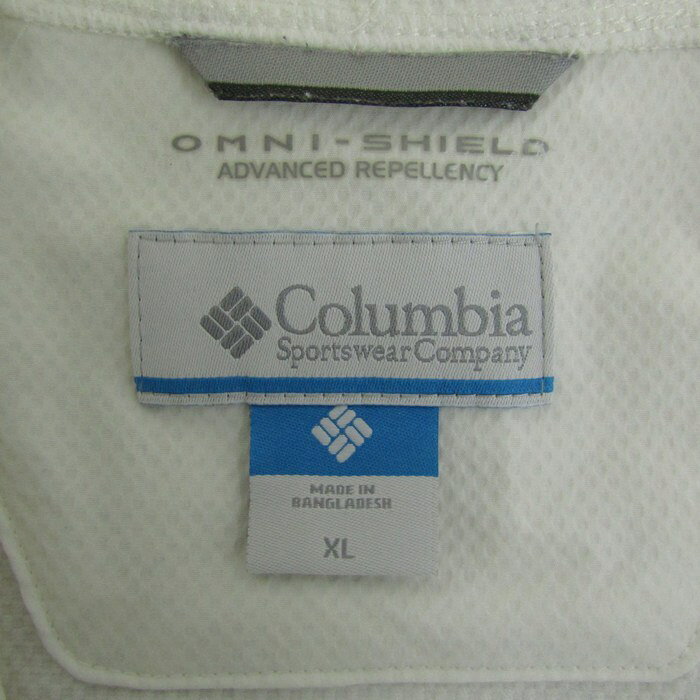 コロンビア パーカー トップス ジップアップ オムニシールド 大きいサイズ レディース XLサイズ ホワイト Columbia 【中古】