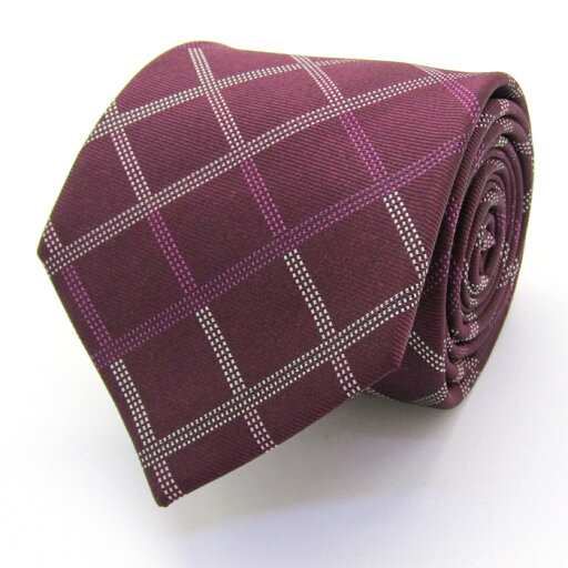 シンプルフレーズクラバット ブランド ネクタイ チェック柄 ドット柄 シルク PO メンズ ワインレッド SIMPLE PHRASE CRAVAT 【中古】 シンプルフレーズクラバット ブランド ネクタイ チェック柄 ドット柄 シルク PO メンズ ワインレッド SIMPLE PHRASE CRAVAT 【中古】