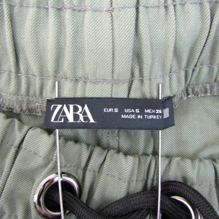 ザラ イージーパンツ ボトムス テーパード レディース Sサイズ カーキ ZARA 【中古】