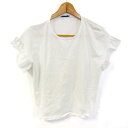 ザラ 半袖Tシャツ フリル トップス レディース USA Mサイズ ホワイト ZARA 【中古】