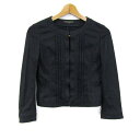 ユナイテッドアローズ ノーカラージャケット リネン混 アウター レディース 36サイズ ネイビー UNITED ARROWS 【中古】