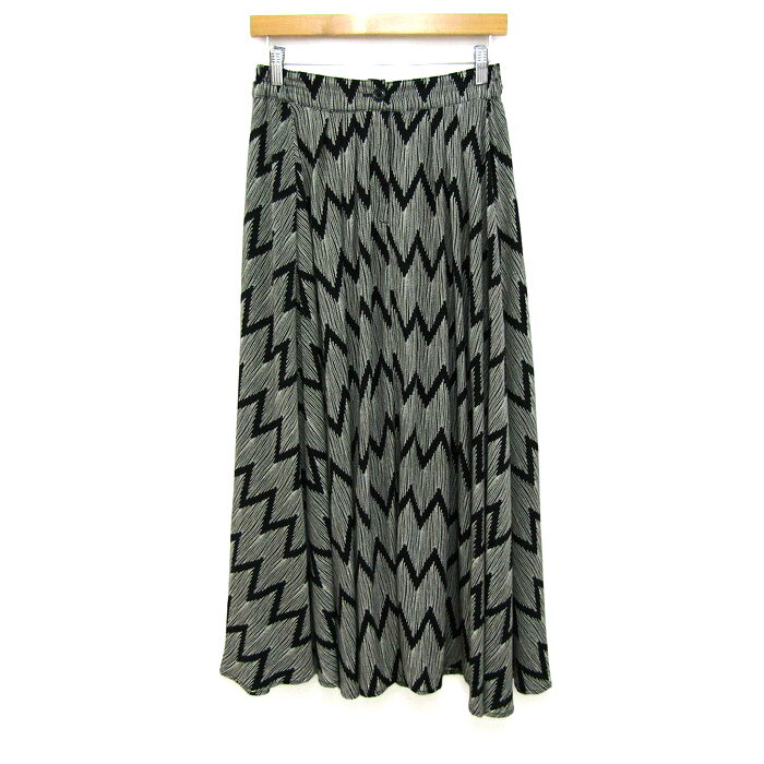 【全品39％OFFクーポン配布中】ブージュールド ロングスカート 総柄 ボトムス レディース フリーサイズ ブラック×ホワイト系 Bou Jeloud 【中古】(4)