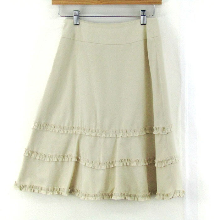 フランコフェラーロ ティアードスカート ボトムス フレア 日本製 レディース 1サイズ クリーム FRANCO FERRARO 【中古】