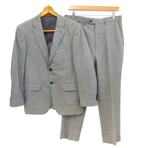 ストレッチ スーツ セットアップ ウール100% ブランド ジャケット パンツ 上下セット 記名有 メンズ A4サイズ グレー Strech 【中古】 ストレッチ スーツ セットアップ ウール100% ブランド ジャケット パンツ 上下セット 記名有 メンズ A4サイズ グレー Strech 【中古】