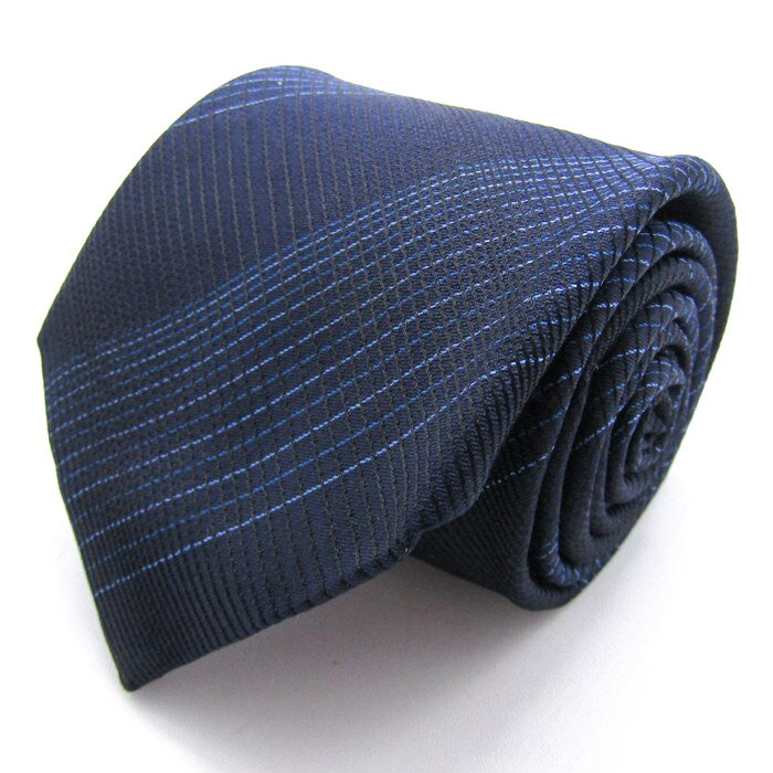 カルバンクライン ブランド ネクタイ シルク 格子柄 ストライプ柄 PO メンズ ネイビー Calvin klein 【中古】