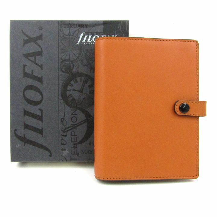 ファイロファックス システム手帳 レザー カバー 文房具 ブランド 記名有 メンズ ブラウン Filofax 【中古】