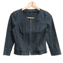 アナイ ノーカラージャケット アウター レディース 36サイズ ネイビー系 ANAYI 【中古】