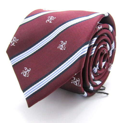 アトリエ365 ブランド ネクタイ ストライプ柄 総柄 未使用タグ付 PO メンズ レッド TIE 【中古】 アトリエ365 ブランド ネクタイ ストライプ柄 総柄 未使用タグ付 PO メンズ レッド TIE 【中古】