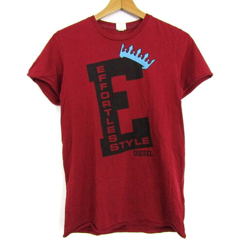 ディーゼル 半袖Tシャツ プリントT トップス 大きいサイズ レディース XXLサイズ レッド系 DIESEL 【中古】 ディーゼル 半袖Tシャツ プリントT トップス 大きいサイズ レディース XXLサイズ レッド系 DIESEL 【中古】