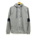 ディッキーズ パーカー フーディ― 長袖 フルジップ ブランド トップス メンズ Lサイズ グレー×ネイビー Dickies 【中古】(4)