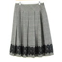 ヒロココシノ スカートウール/シルク混 ストレッチ ブランド ボトムス 日本製 レディース 40サイズ グレー系×黒 HIROKO KOSHINO 【中古】(4)