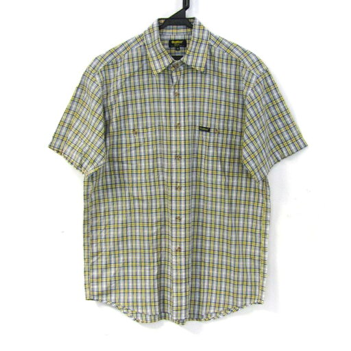オシュコシュ 半袖シャツ トップス チェック柄 クラシック コットン メンズ Mサイズ 黄×青 OSHKOSH 【中古】 オシュコシュ 半袖シャツ トップス チェック柄 クラシック コットン メンズ Mサイズ 黄×青 OSHKOSH 【中古】