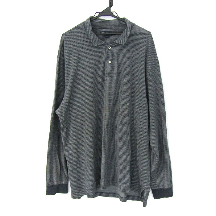 ダニエルクレミュ ポロシャツ トップス 長袖 ゴルフウエア 大きいサイズ メンズ XLサイズ 紺×白 DANIEL CREMIEUX 【中古】