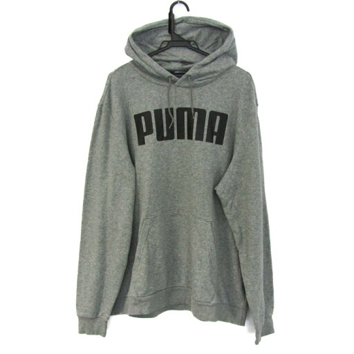 プーマ パーカー 長袖 スポーツウエア フード付 ロゴ トップス 大きいサイズ メンズ XLサイズ グレー系 PUMA 【中古】 プーマ パーカー 長袖 スポーツウエア フード付 ロゴ トップス 大きいサイズ メンズ XLサイズ グレー系 PUMA 【中古】