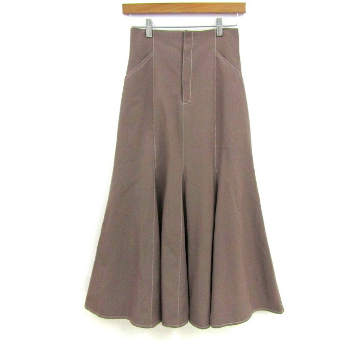 アーカイブス ロングスカート フレアスカート ストレッチ ボトムス レディース Fサイズ あずき色 archi..