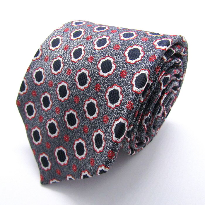 サビルロウ ブランド ネクタイ ドット 花柄 シルク 日本製 未使用タグ付 PO メンズ ネイビー Savile Row 【中古】