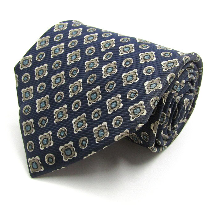 ジル&モートン ブランド ネクタイ 総柄 ドット 小紋柄 シルク PO メンズ ネイビー JILL&MORTON 【中古】