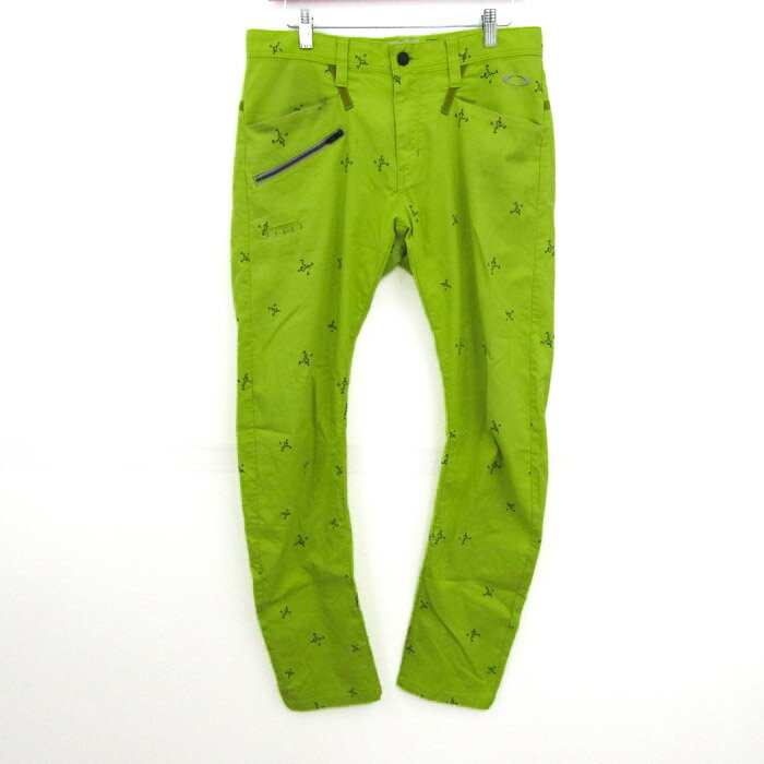 オークリー スキニーパンツ ボトムス スポーツウエア メンズ 33サイズ 黄緑 OAKLEY 【中古】