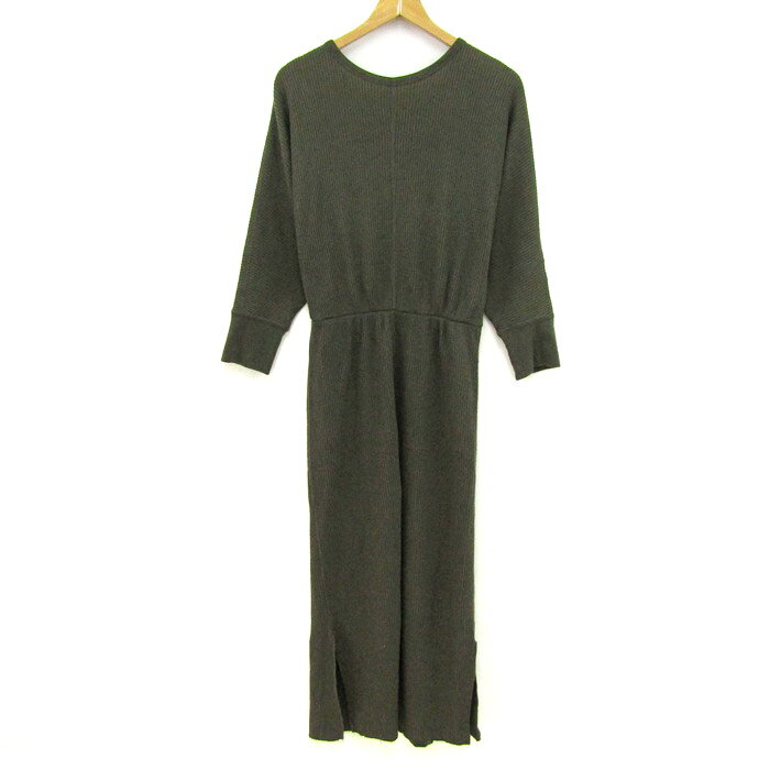 ミラオーウェン ワンピース 長袖 Vネック トップス レディース Oサイズ カーキ系 Mila Owen 【中古】 thumbs-up-13045759 Thumbs-up サンプル画像2