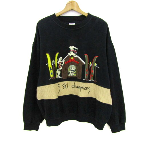 カステルバジャック スウェット トレーナー トップス Jean Charles de Castelbajac sport メンズ 4サイズ 黒 JC de CASTELBAJAC 【中古】 カステルバジャック スウェット トレーナー トップス Jean Charles de Castelbajac sport メンズ 4サイズ 黒 JC de CASTELBAJAC 【中古】