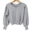 【楽天スーパーSALE 50%OFF 9月4日20:00~9月11日01:59まで】ストロベリーフィールズ ニット セーター 長袖 ブランド トップス レディース Fサイズ グレー STRAWBERRYFIELDS 【中古】