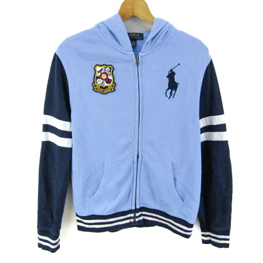 ポロラルフローレン パーカー 長袖 コットン ビッグポニー トップス レディース L/Gサイズ ブルー系×ネイビー POLO RALPH LAUREN 【中古】 ポロラルフローレン パーカー 長袖 コットン ビッグポニー トップス レディース L/Gサイズ ブルー系×ネイビー POLO RALPH LAUREN 【中古】